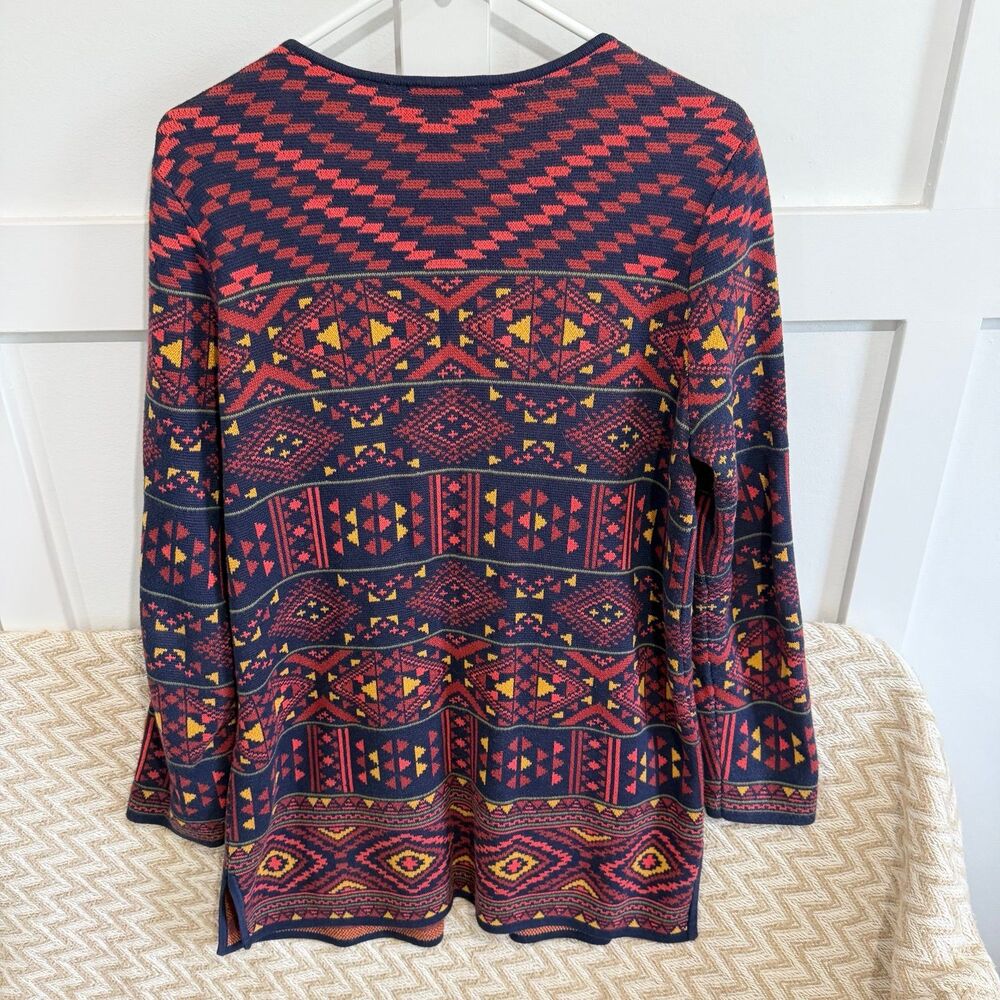 Norm Thompson Women’s Southwestern Boho Geometric Open Front Knit Cardigan - Picture 6 of 6